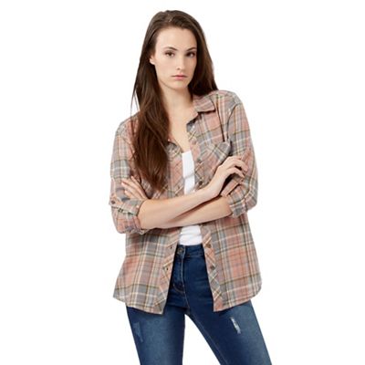 Red Herring Pink checked long sleeved shirt